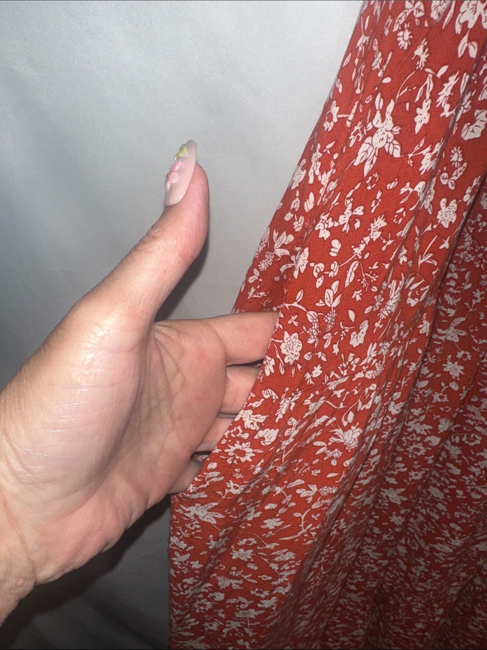 NATURAL LIFE Rust Floral Spaghetti-Strap Maxi Dress with pockets - Picture 3 of 7